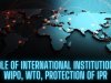 Role of International Institutions: World Intellectual Property Organisation (WIPO), World Trade Organisation (WTO) in protection of intellectual property