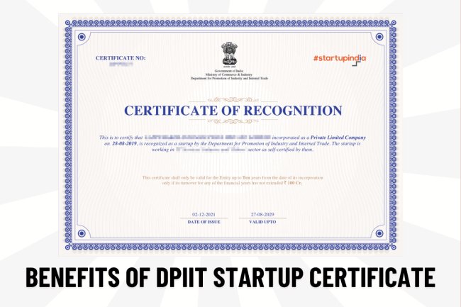 BENEFITS OF DPIIT STARTUP CERTIFICATE