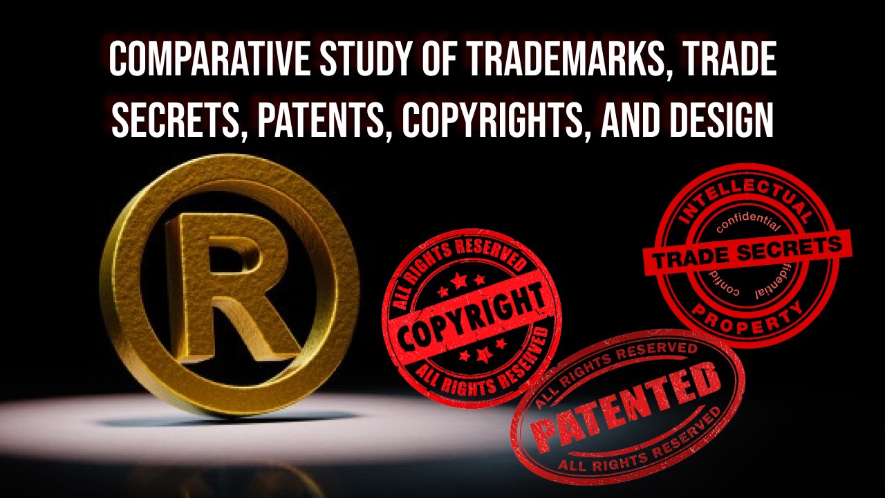 Comparative study of Trademarks, Trade Secrets, Patent, Copyright, and Design
