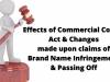 Effects of the Commercial Courts Act and Changes made upon claims of Brand Name Infringement and Passing Off