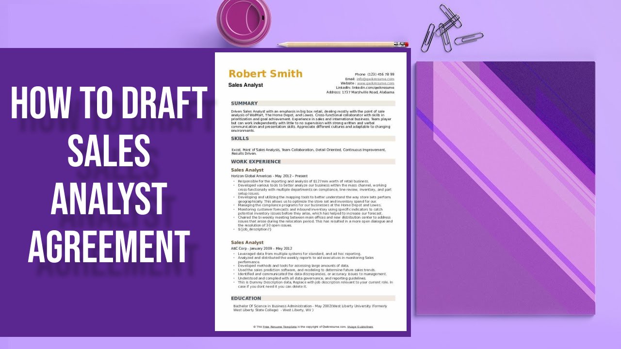 How to draft Sales Analyst Agreement?