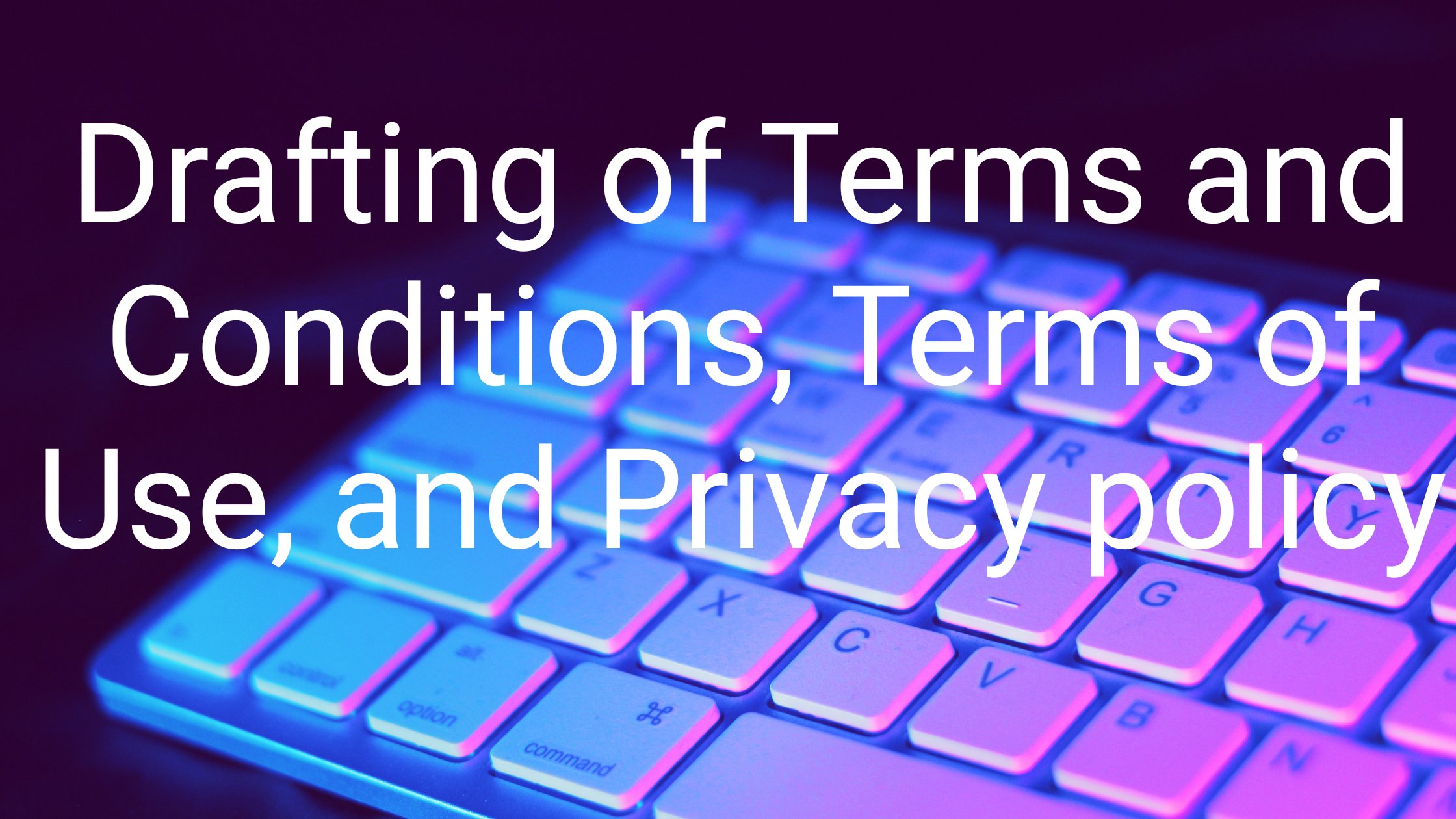 Drafting of Terms and Conditions, Terms of use, and Privacy Policy