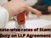 State-wise rates of Stamp Duty on LLP Agreement