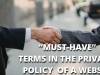 “MUST-HAVE” TERMS IN THE PRIVACY  POLICY  OF A WEBSITE